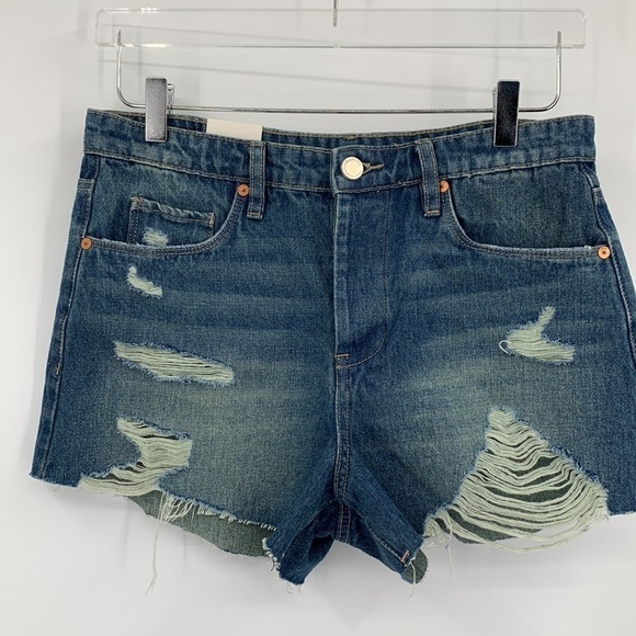 BlankNYC Barrow Vintage high-rise denim jean shorts cut-off distressed new 27 - Picture 1 of 5